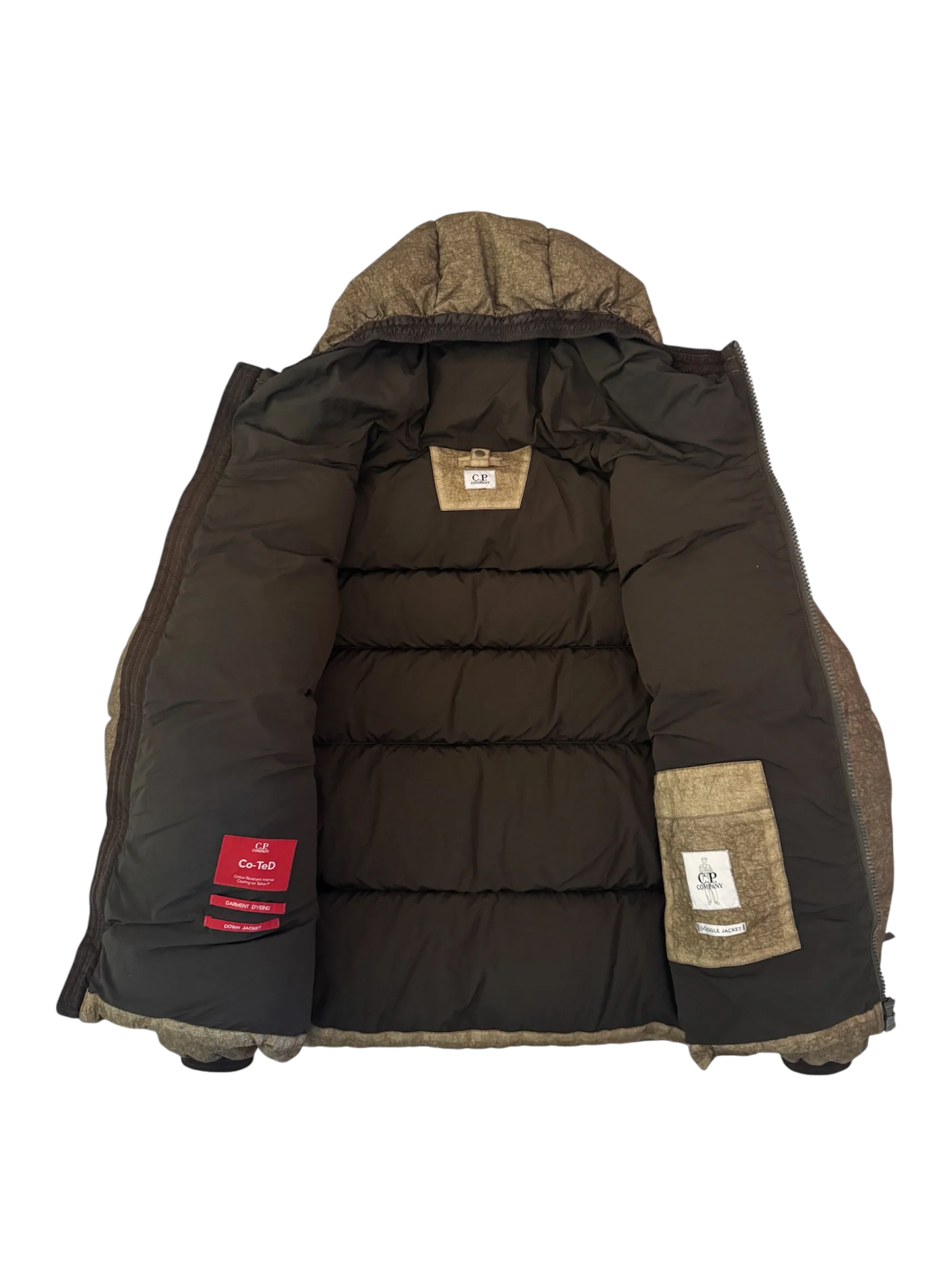 C.P. Company Khaki 'Co-Ted' Down Goggle Puffer - 50 (Large) - Image 3