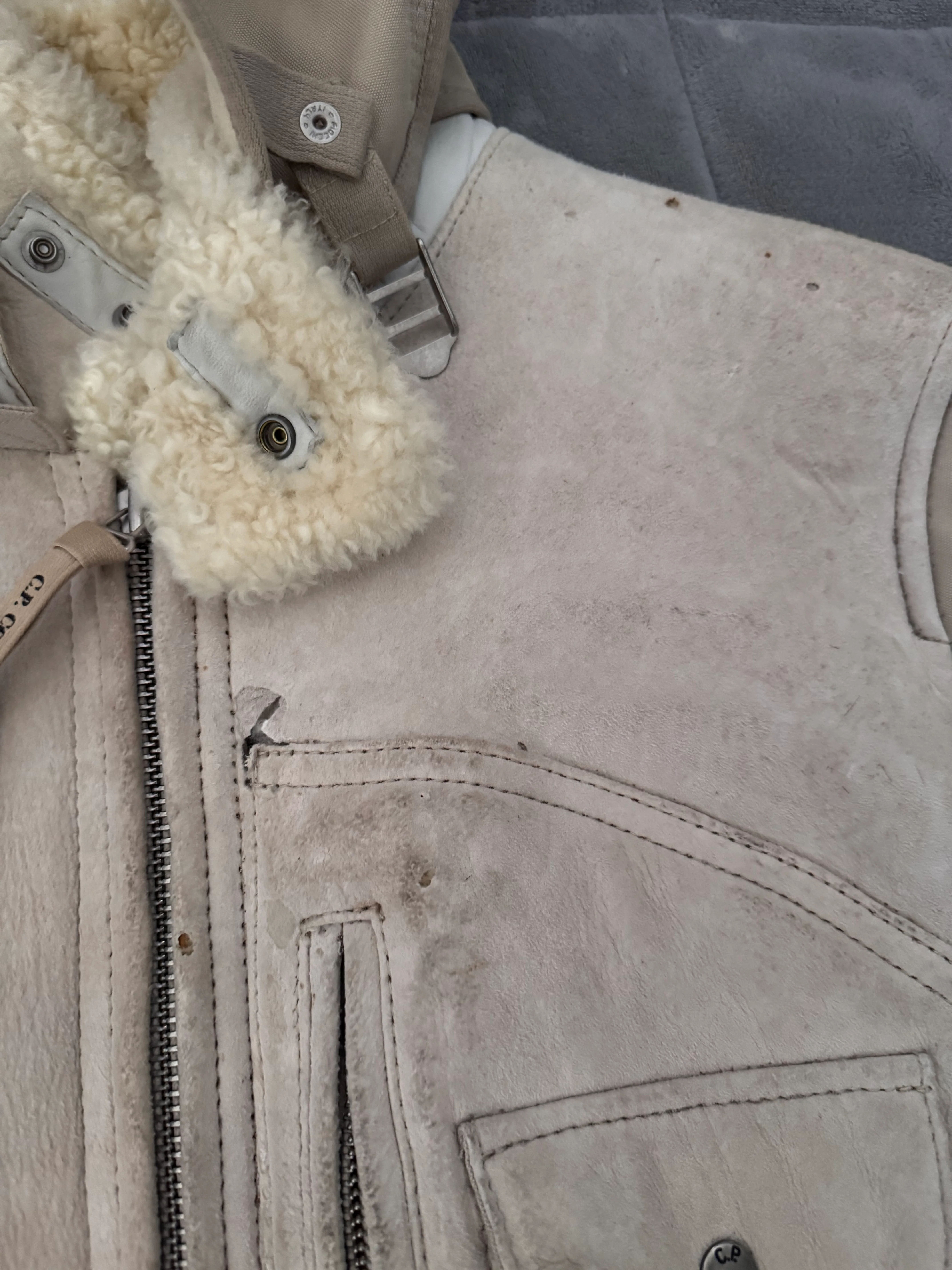 C.P. Company Mille Miglia Sheep Leather Goggle Jacket - 54 (XXL) - Image 5