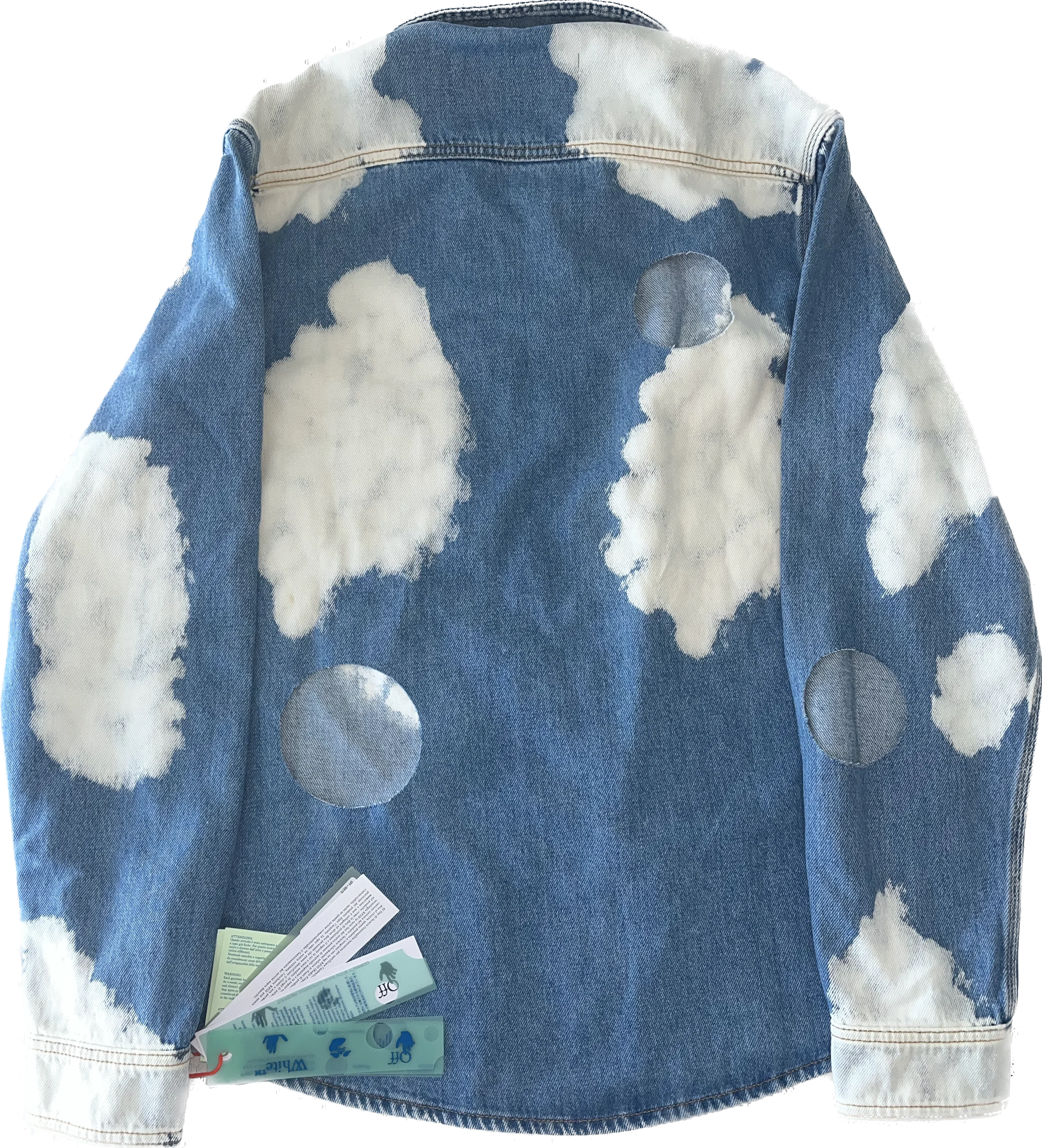 Off-White Cloud Print Denim Jacket - Medium - Image 3
