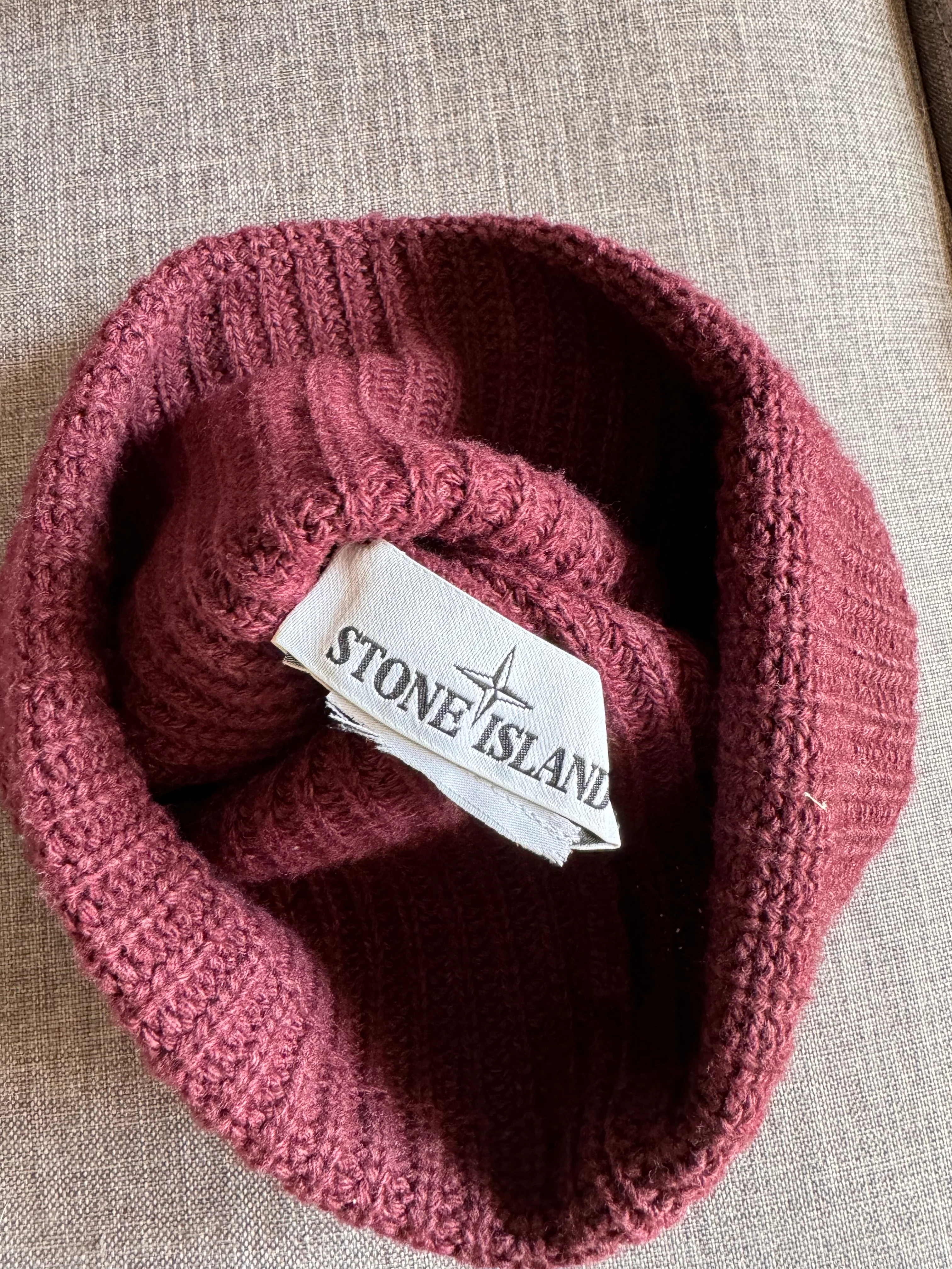Stone Island Red Beanie - Image 3